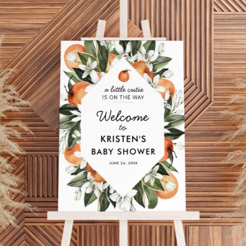 Little Cutie Clementine Baby Shower Welcome Sign