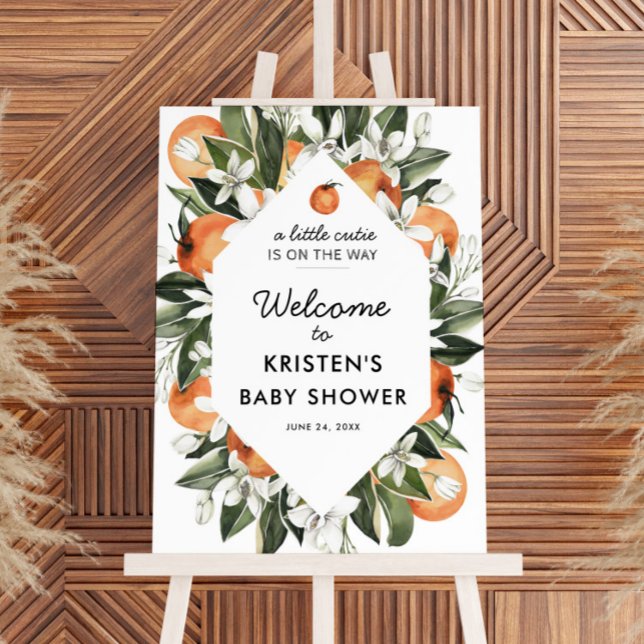 Little Cutie Clementine Baby Shower Welcome Sign (Creator Uploaded)