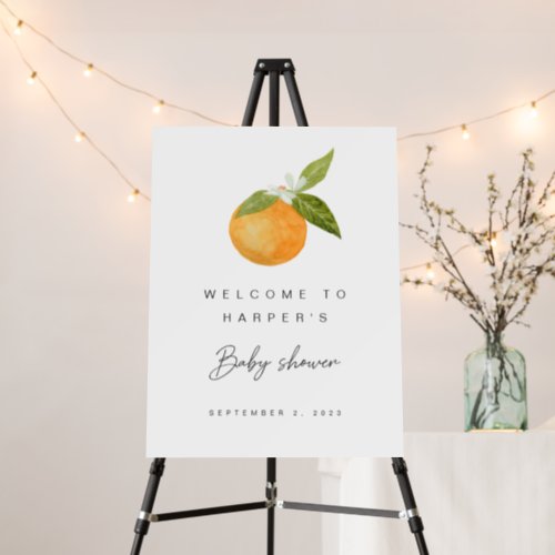 Little Cutie Clementine Baby Shower Welcome Sign