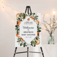 Little Cutie Clementine Baby Shower Welcome Sign