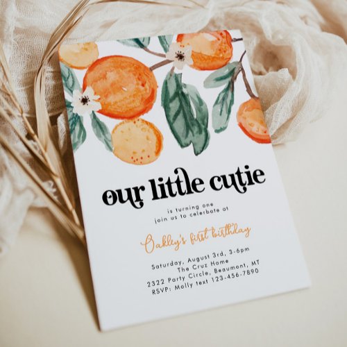 Little Cutie Clementine Birthday Invitation