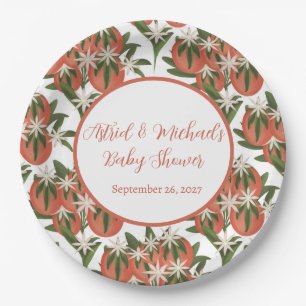 Little Cutie Clementine Citrus Baby Shower Paper Plates