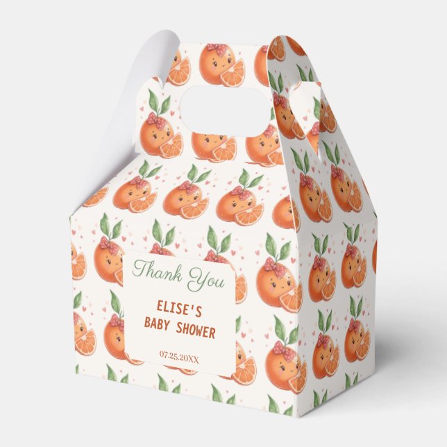  Little Cutie Clementine Citrus Orange Theme Favor Boxes (Front Side)