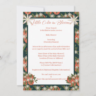 Little Cutie Clementine Citrus Theme Baby Shower Invitation