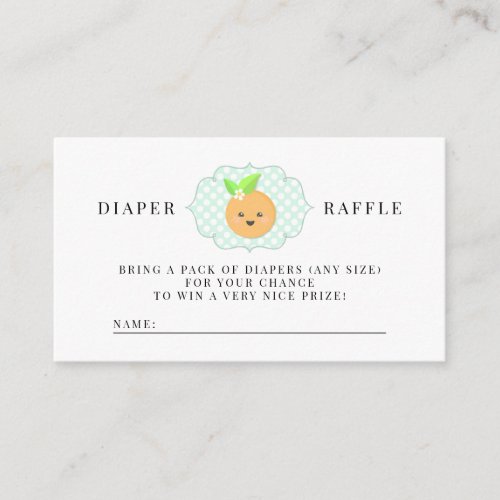 Little Cutie Clementine Diaper Raffle Card