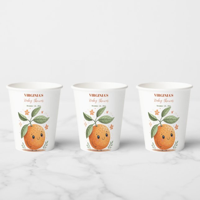  Little Cutie clementine fruits Citrus Theme Paper Cups (Multi)