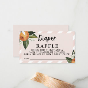 Little Cutie Clementine Girl Diaper Raffle Note Card