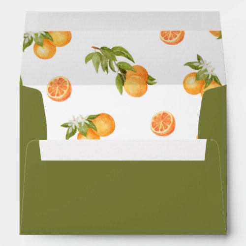 Little Cutie Clementine Orange Floral Envelope