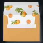 Little Cutie Clementine Orange Floral Envelope<br><div class="desc">This envelope features a cute watercolor clementine with sweet white watercolor orange blossom florals and a fun orange coloring. This thank you is the perfect addition to your gender neutral citrus fruit themed baby shower,  wedding,  bridal shower,  or any other event.</div>