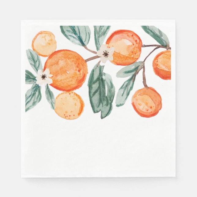 Little Cutie Clementine Party Napkins (Front)