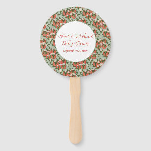 Little Cutie Clementine Sage Citrus Baby Shower Hand Fan