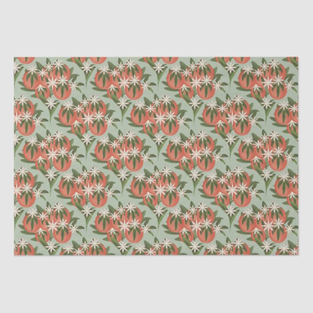 Little Cutie Clementine Sage Tissue Paper (Front)