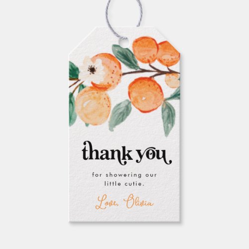 Little Cutie Clementine Shower Favor Tags