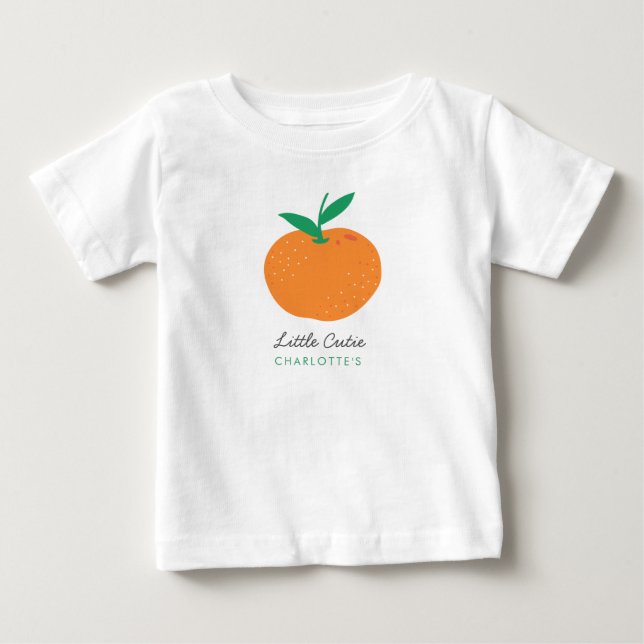 Little Cutie Cute Orange Baby T-Shirt (Front)