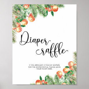 Little cutie diaper raffle sign