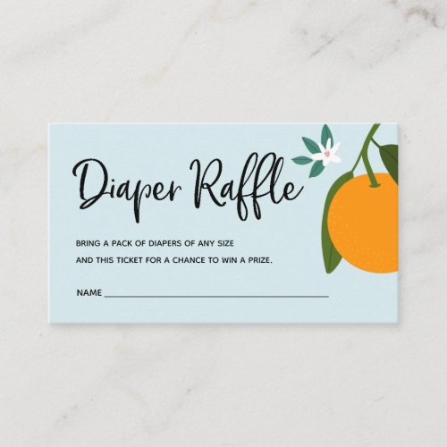 Little Cutie Diaper Raffle Ticket for Baby Shower Enclosure Card