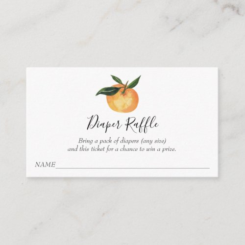 Little Cutie Diaper Raffle Ticket for Baby Shower Enclosure Card