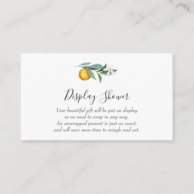 Little Cutie Display Shower insert card (Front)