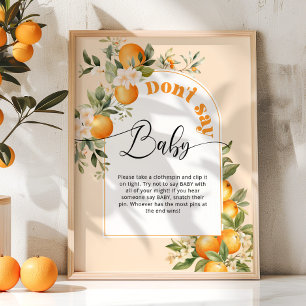 Little cutie Dont say baby baby shower game Poster