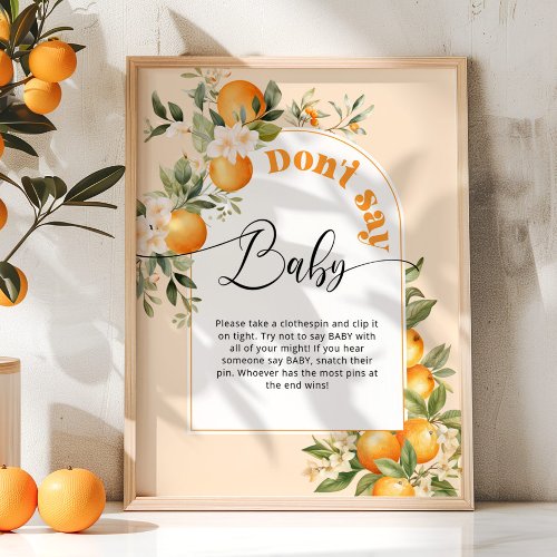 Little cutie Dont say baby baby shower game Poster