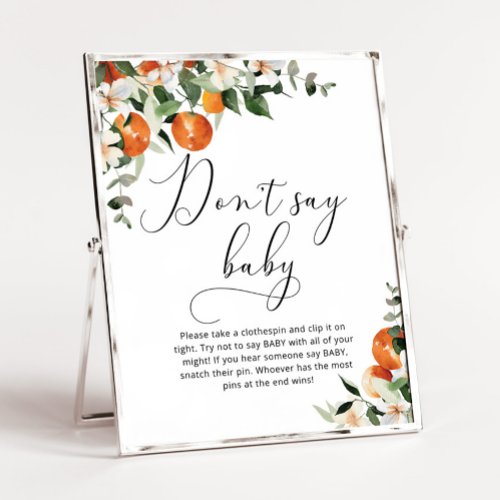 Little cutie Dont say baby shower game Poster