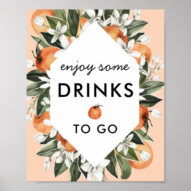 Little Cutie Drive By Baby Shower Drink Favor Sign (Front)