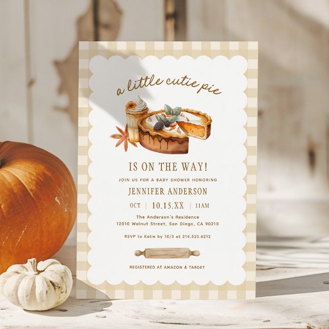 Little Cutie Fall Pumpkin Pie Baby Shower Invitation (Creator Uploaded)