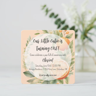 Little Cutie First Birthday Invitation 