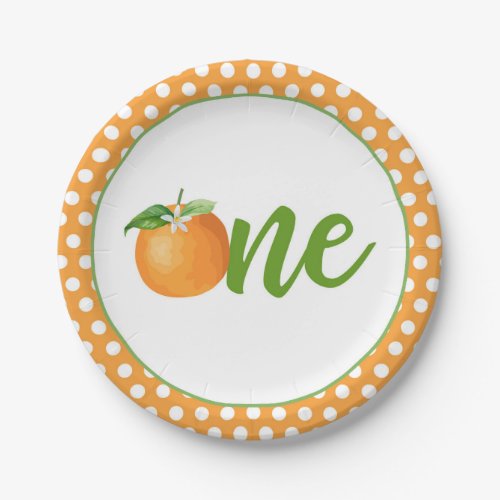Little Cutie First Birthday Plate _ Or Dots