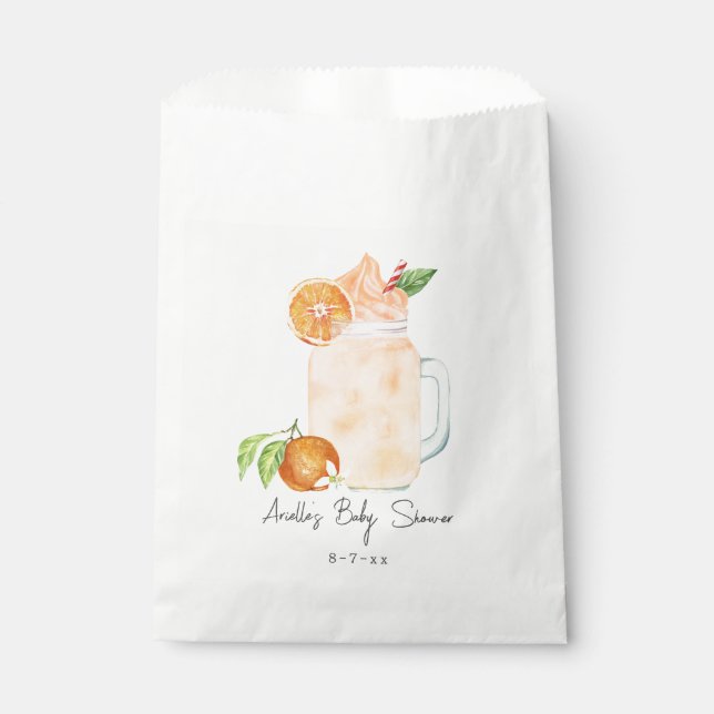 Little Cutie Fruit Smoothie Girl Baby Shower Favor Bag (Front)