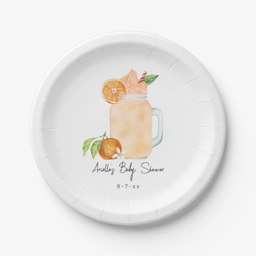 Little Cutie Fruit Smoothie Girl Baby Shower Paper Plates