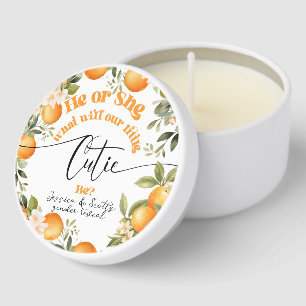 Little cutie gender reveal He or She Mini Candle Favors