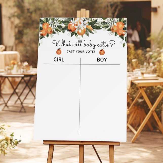 Little Cutie Gender Reveal He or She Voting Foam Board (Creator Uploaded)