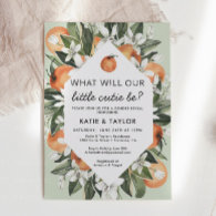 Little Cutie Gender Reveal Party Invitation