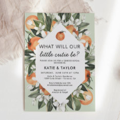 Little Cutie Gender Reveal Party Invitation at Zazzle