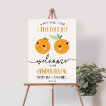 Little Cutie Gender Reveal Welcome Sign Template