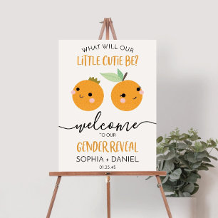 Little Cutie Gender Reveal Welcome Sign Template