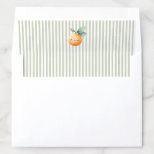 Little Cutie Green Stripes Baby Shower Envelope Liner
