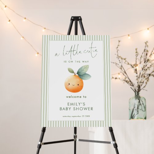 Little Cutie Green Stripes Welcome to Baby Shower Foam Board