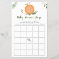 Little Cutie Greenery Baby Shower Bingo Game