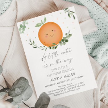 Little Cutie Greenery Baby Shower Invitation by LittlePrintsParties at Zazzle