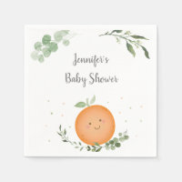 Little Cutie Greenery Baby Shower Napkins