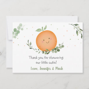 Little Cutie Greenery Baby Shower Thank You Card