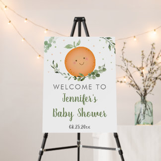 Little Cutie Greenery Baby Shower Welcome Foam Board