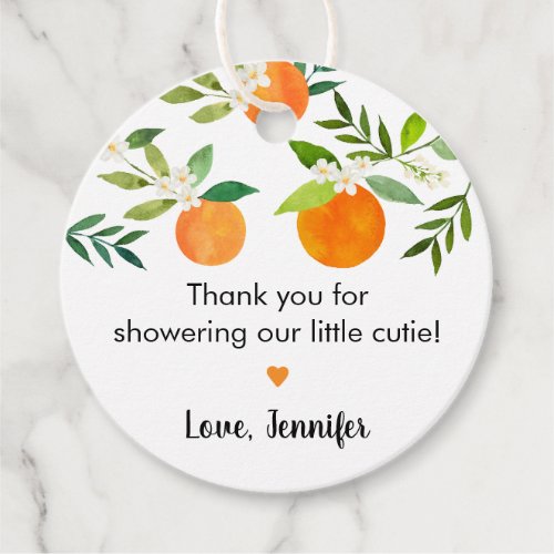 Little Cutie Greenery Floral Baby Shower Favor Tags