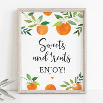 Little Cutie Greenery Floral Sweet Treats Sign