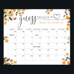 Little Cutie Guess Baby Due Date Calendar Poster<br><div class="desc">Little Cutie Guess Baby Due Date Calendar Poster. For more advanced customization of this design,  simply select the "Customize It" button above! Matching items available. See full collection here: https://www.zazzle.com/collections/citrus_orange_botanical_baby_shower-119424045508864177</div>