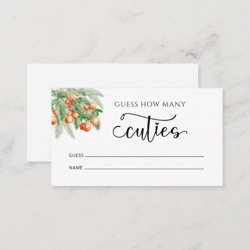 Little Cutie Guess How Many Cuties Enclosure Card