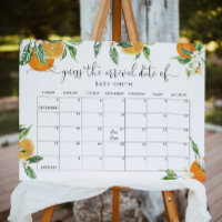 Little cutie Guess the due Date calendar Poster