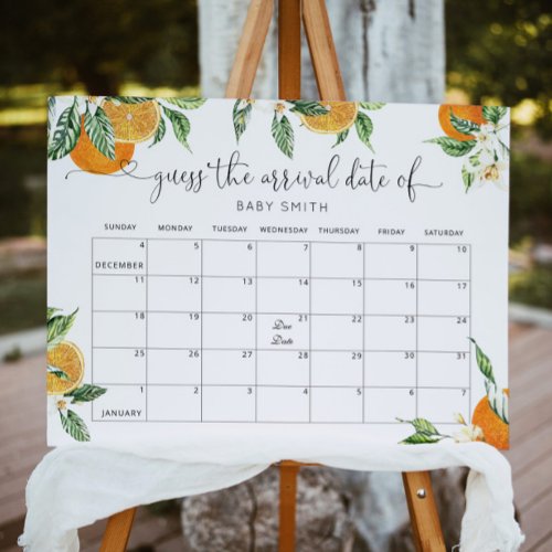 Little cutie Guess the due Date calendar Poster